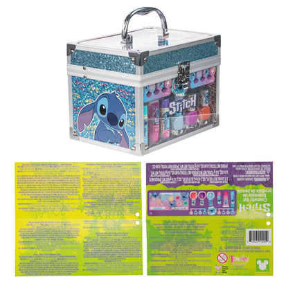 Stitch Train Case Beauty Set, Kids Makeup Kit for Girls, Real Washable Makeup Set, Play Makeup, Party Favor, Birthday, Ages 3 4 5 6 7 8 9 10 11 12 by