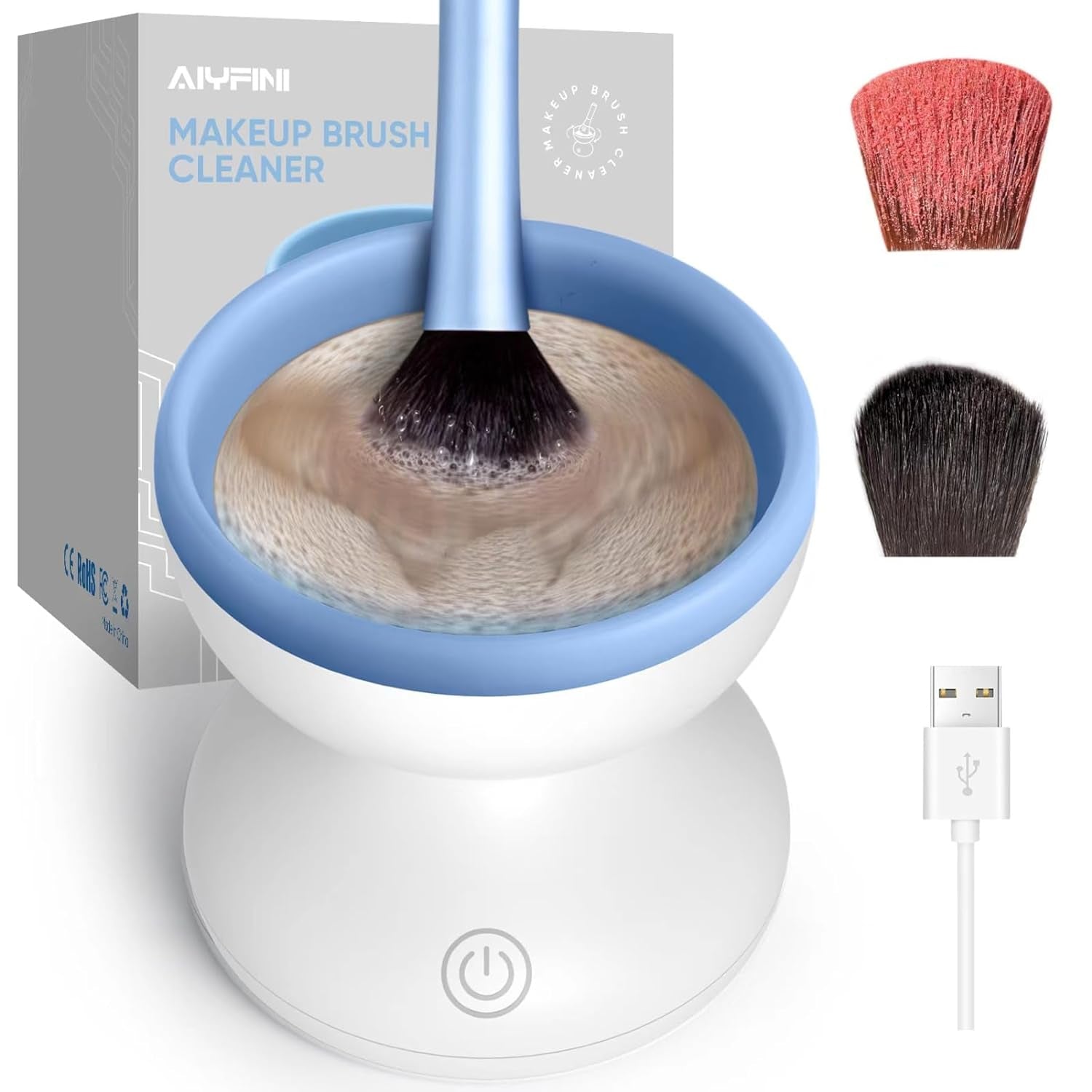 Makeup Brush Cleaner Machine - Electric Make up Brushes Cleaner Cleanser Professional Tool for Kabuki Foundation Liquid Powder Face Makeup Self Tanner Brush,Gifts for Women Stocking Stuffers
