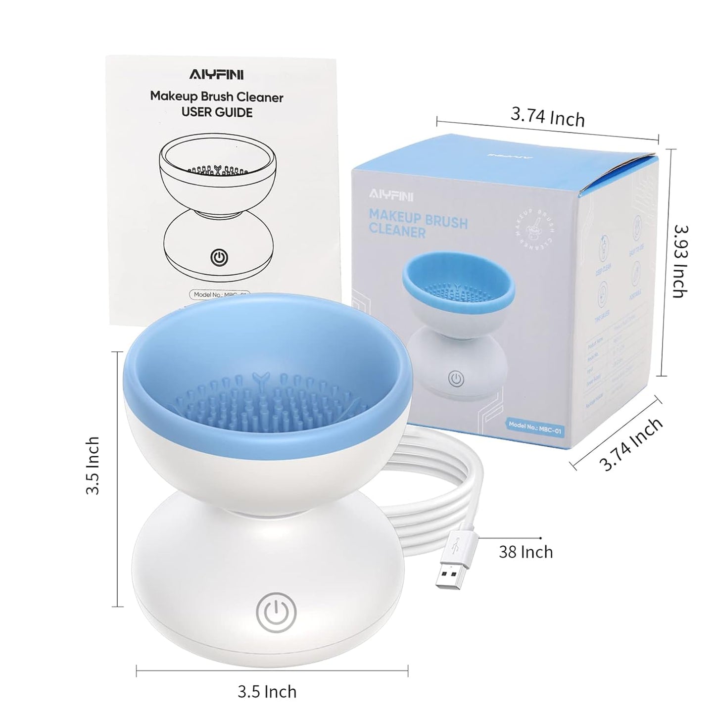 Makeup Brush Cleaner Machine - Electric Make up Brushes Cleaner Cleanser Professional Tool for Kabuki Foundation Liquid Powder Face Makeup Self Tanner Brush,Gifts for Women Stocking Stuffers